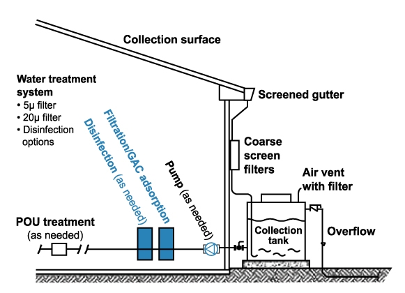 rainwater collection, rainwater purification, collecting rainwater